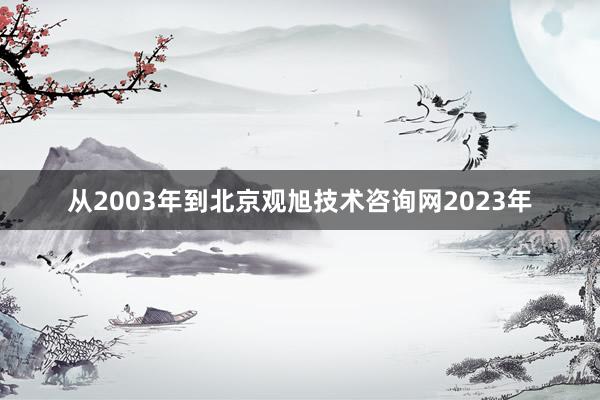 从2003年到北京观旭技术咨询网2023年